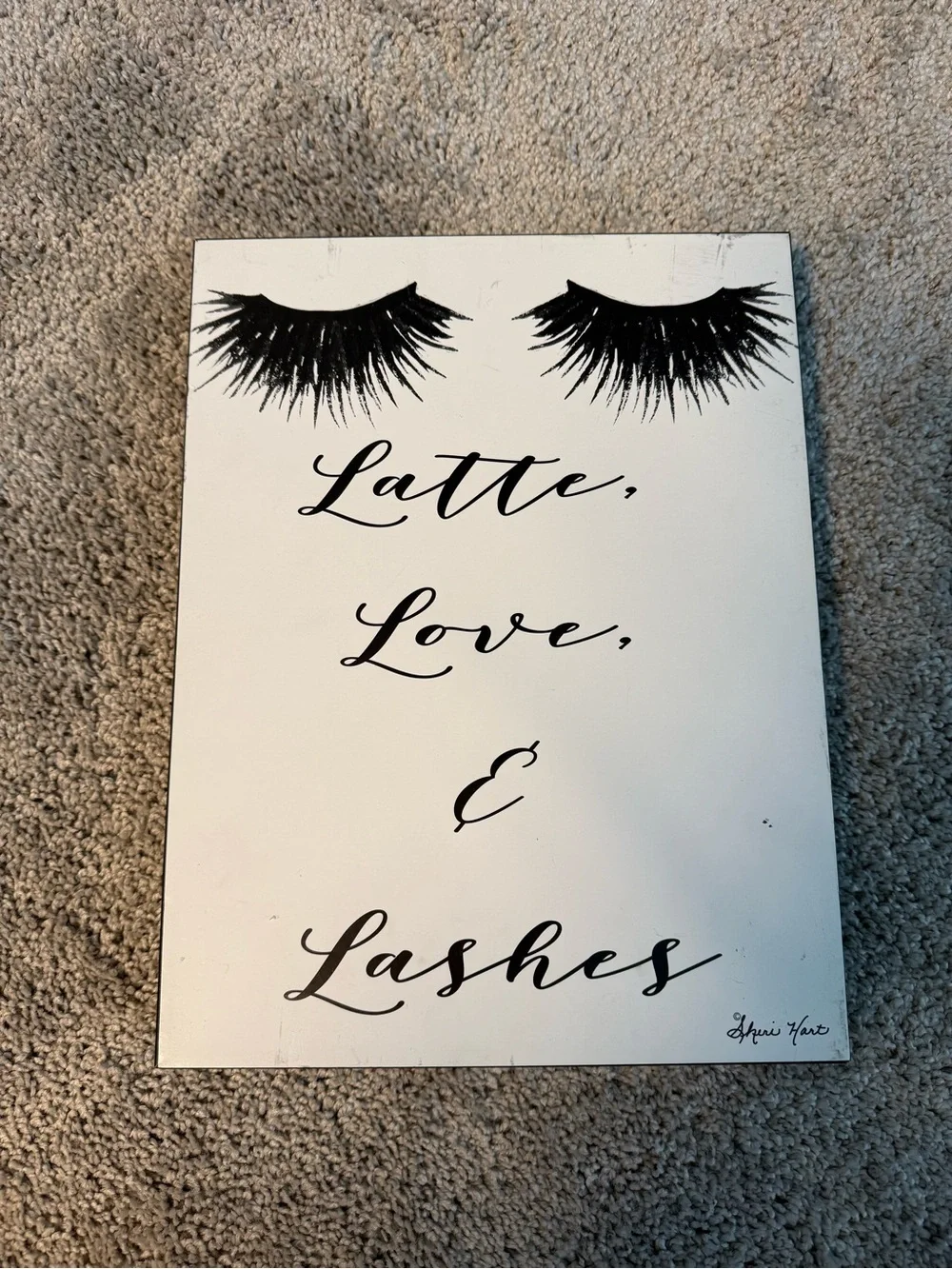 Latte, Love, & Lashes Wall Art - Black on White